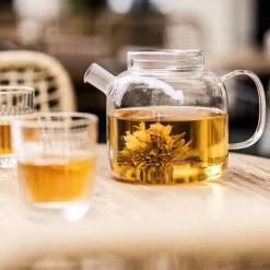 Outlet Calippo Glazen theepot met zeef 1,5L Theepotten | Theebloemen