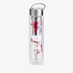 Outlet Flow tea Thermosfles FlowTea 'Cherry ' Glazen Thermosflessen FlowTea