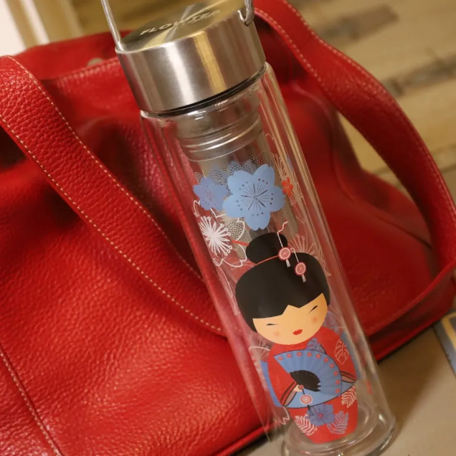 Fashion Flow tea Thermosfles FlowTea 'Geisha' Theefilters | Glazen Thermosflessen FlowTea