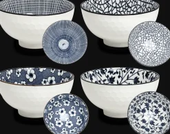 Best Kommenset blauw wit Porselein Servies