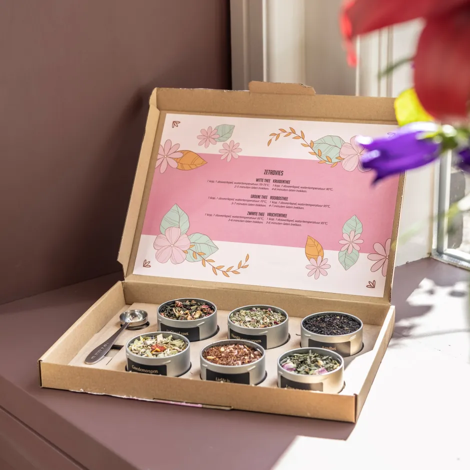 Fashion Moederdag, Huwelijk, Valentijn Brievenbus cadeau Theepakket | Thee Gift Set