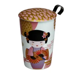 Outlet Tea eve 'New Geisha Rosel' met theezeef Theebekers Met Zeef | Teaeve Dubbelwandige Mokken