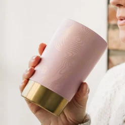 New Tea eve roze metal mok Teaeve Dubbelwandige Mokken
