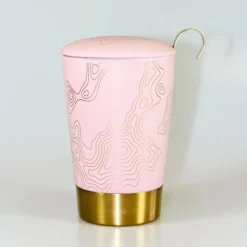 New Tea eve roze metal mok Teaeve Dubbelwandige Mokken