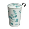 Best TeaEve "Eucalyptus" Blue Dubbelwandige theemok Theebekers Met Zeef | Teaeve Dubbelwandige Mokken