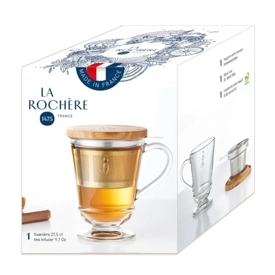 Clearance Theeglas Abeille 27.5cl met theezeef Theebekers Met Zeef | La Rochère Theeglas En Glaswerk