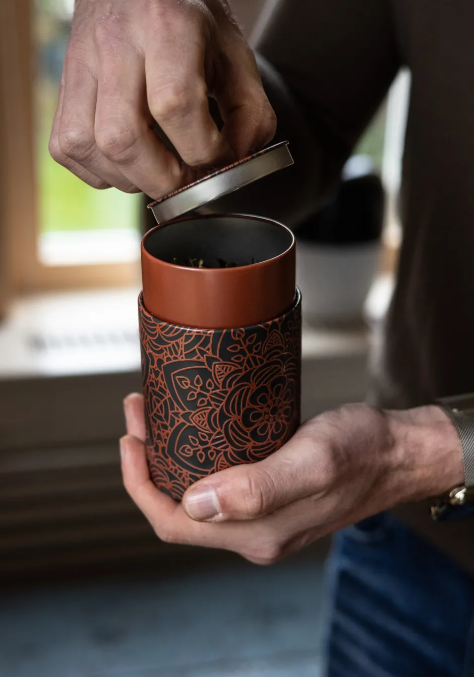Discount Theeplank Mandala zwart Bewaarblikken Eigenart | Theeplanken