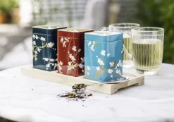 Best Theeplank met Japanse theeblikken Bewaarblikken Eigenart | Theeplanken