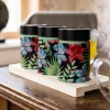 Outlet Theeplank Rustic Flower blauw/roze Bewaarblikken Eigenart | Theepakket