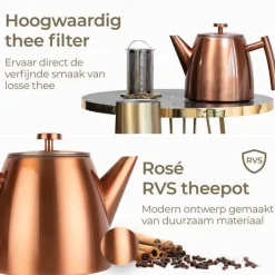 Sale Theepot Roségoud 1L Theepotten